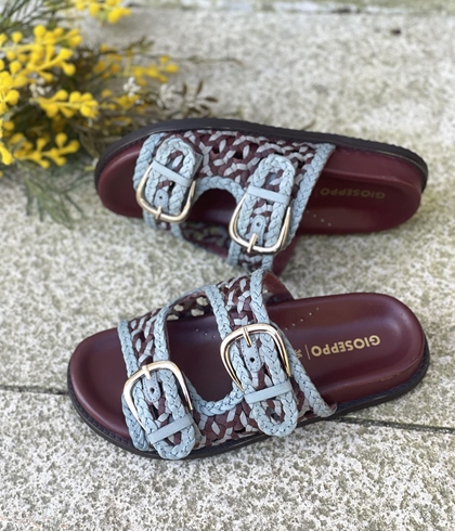 Sandalias Gioseppo BIO piel trenzada KONGWA 79223 AZUL Grana - Imagen 2