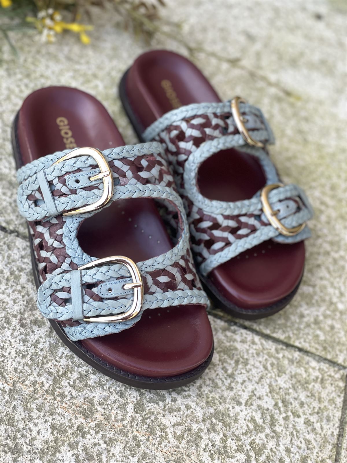 Sandalias Gioseppo BIO piel trenzada KONGWA 79223 AZUL Grana - Imagen 3