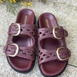 Sandalias Gioseppo BIO piel trenzada OGUNQUIT burgundy - Imagen 2
