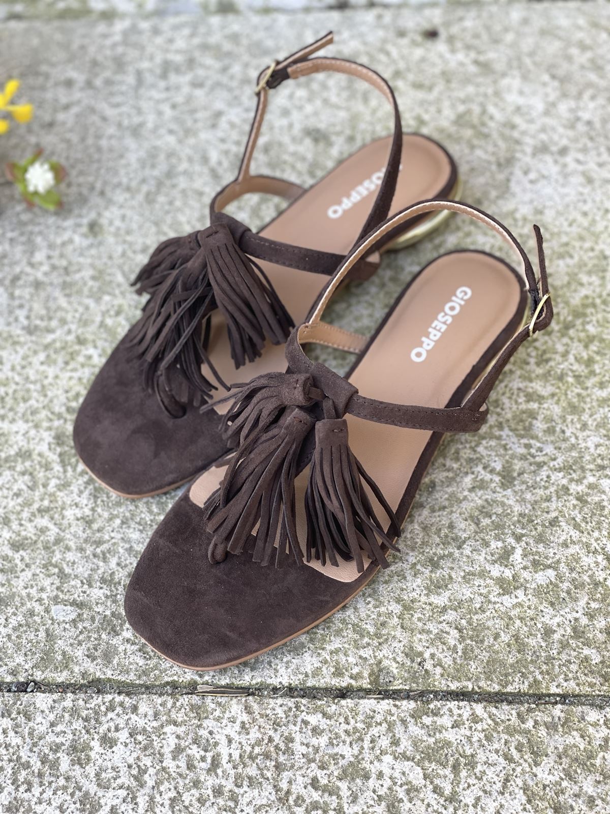 Sandalias Gioseppo PIEL FLECOS ESCANABA 78281 MARRON - Imagen 3