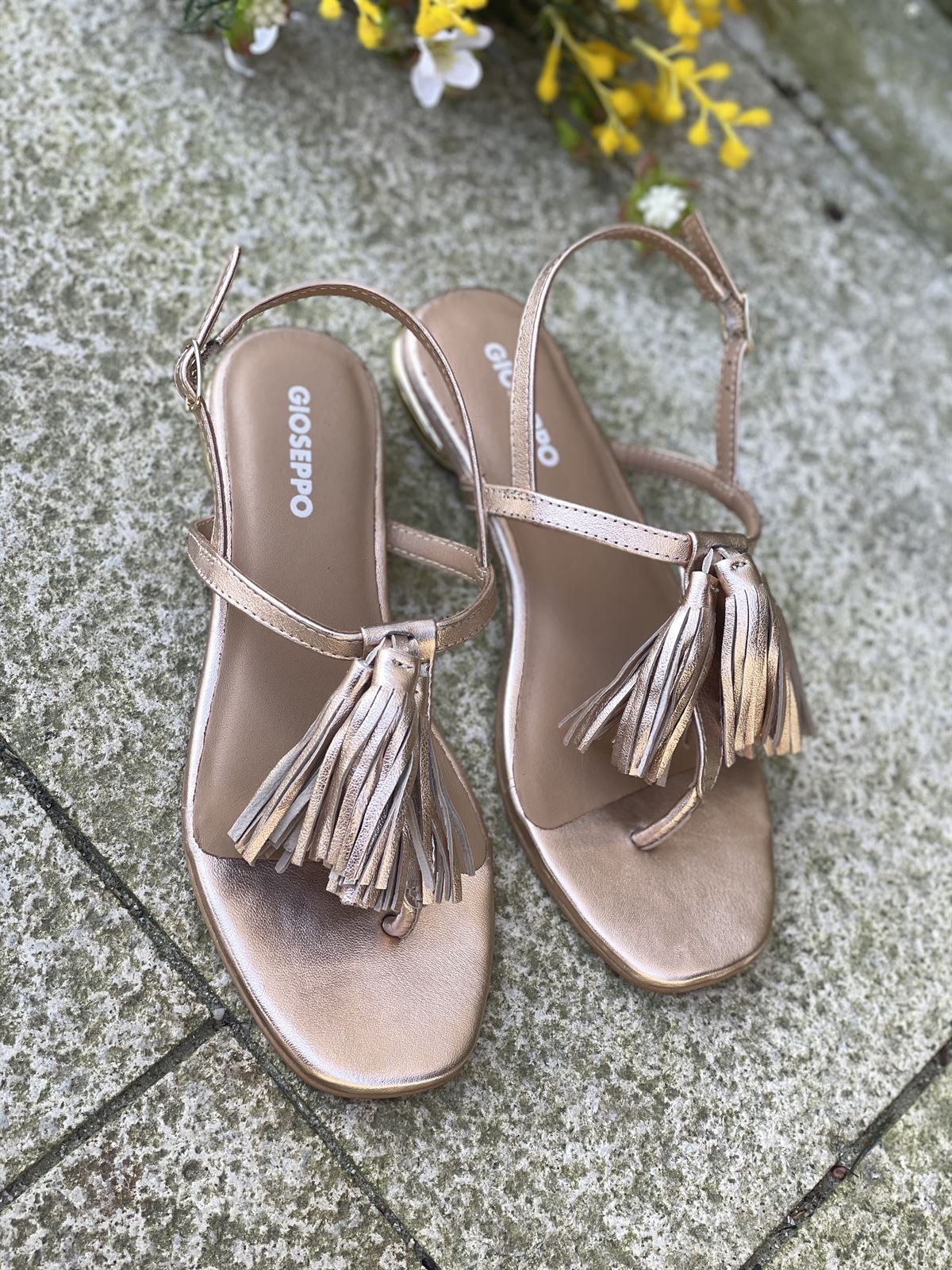 Sandalias Gioseppo PIEL FLECOS ESCANABA 78281 rose gold - Imagen 1