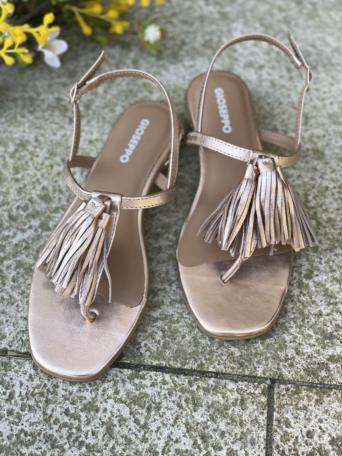 Sandalias Gioseppo PIEL FLECOS ESCANABA 78281 rose gold - Imagen 2