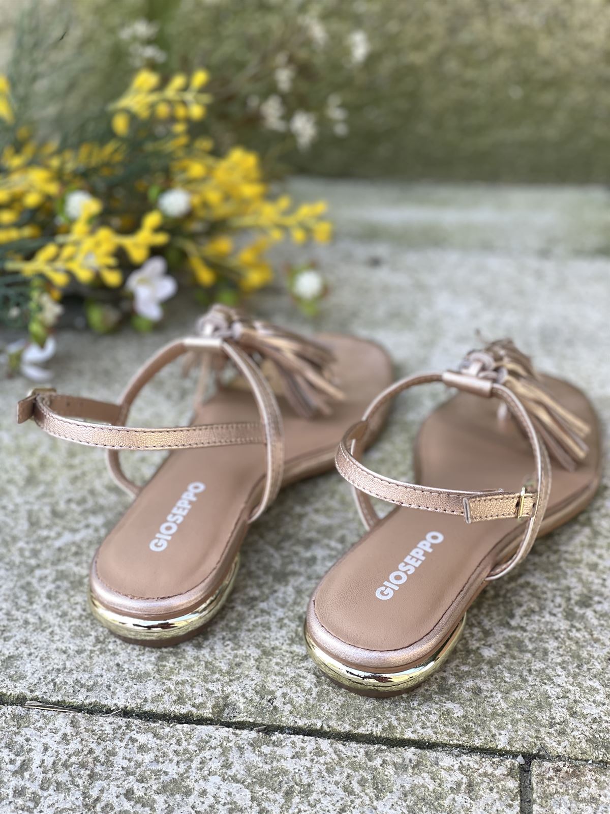 Sandalias Gioseppo PIEL FLECOS ESCANABA 78281 rose gold - Imagen 3