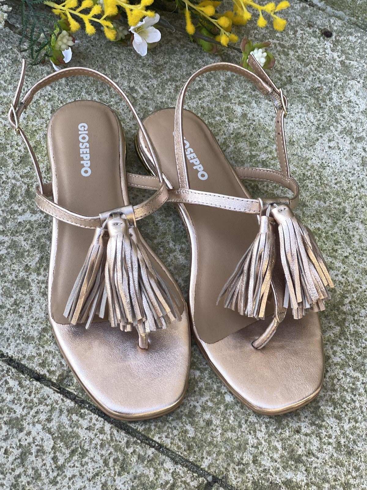 Sandalias Gioseppo PIEL FLECOS ESCANABA 78281 rose gold - Imagen 4