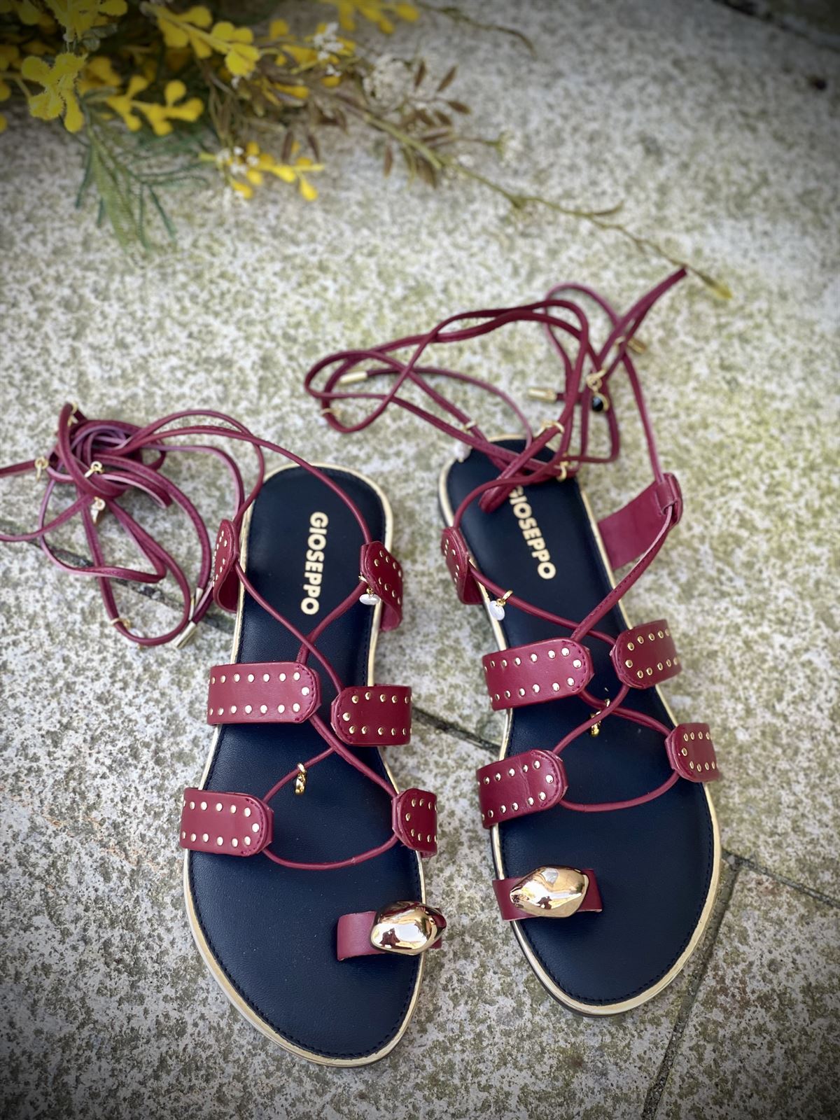 Sandalias tiras MARSABIT 79247- BURDEOS - Imagen 2