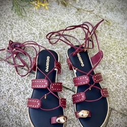 Sandalias tiras MARSABIT 79247- BURDEOS - Imagen 2