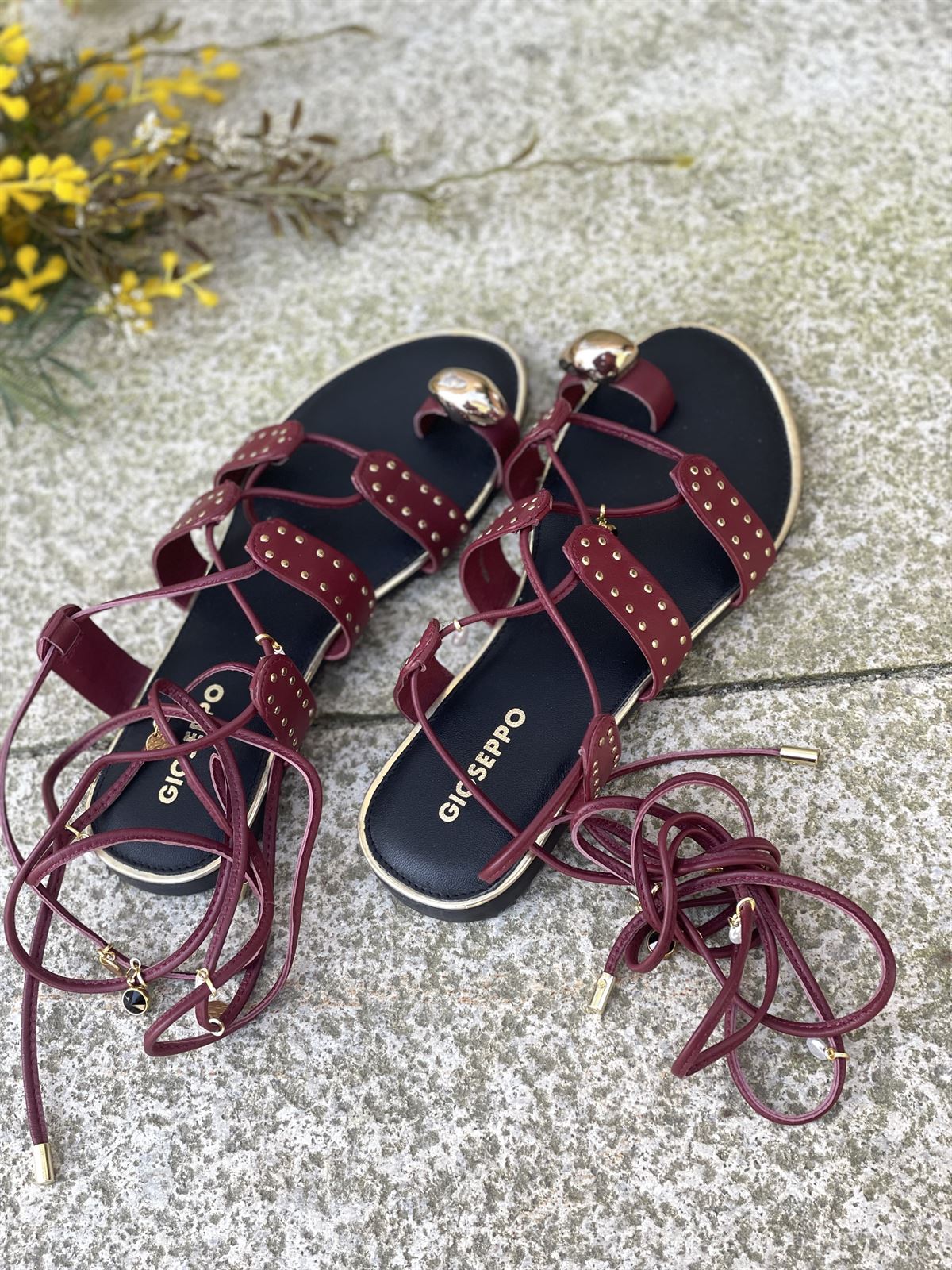 Sandalias tiras MARSABIT 79247- BURDEOS - Imagen 5