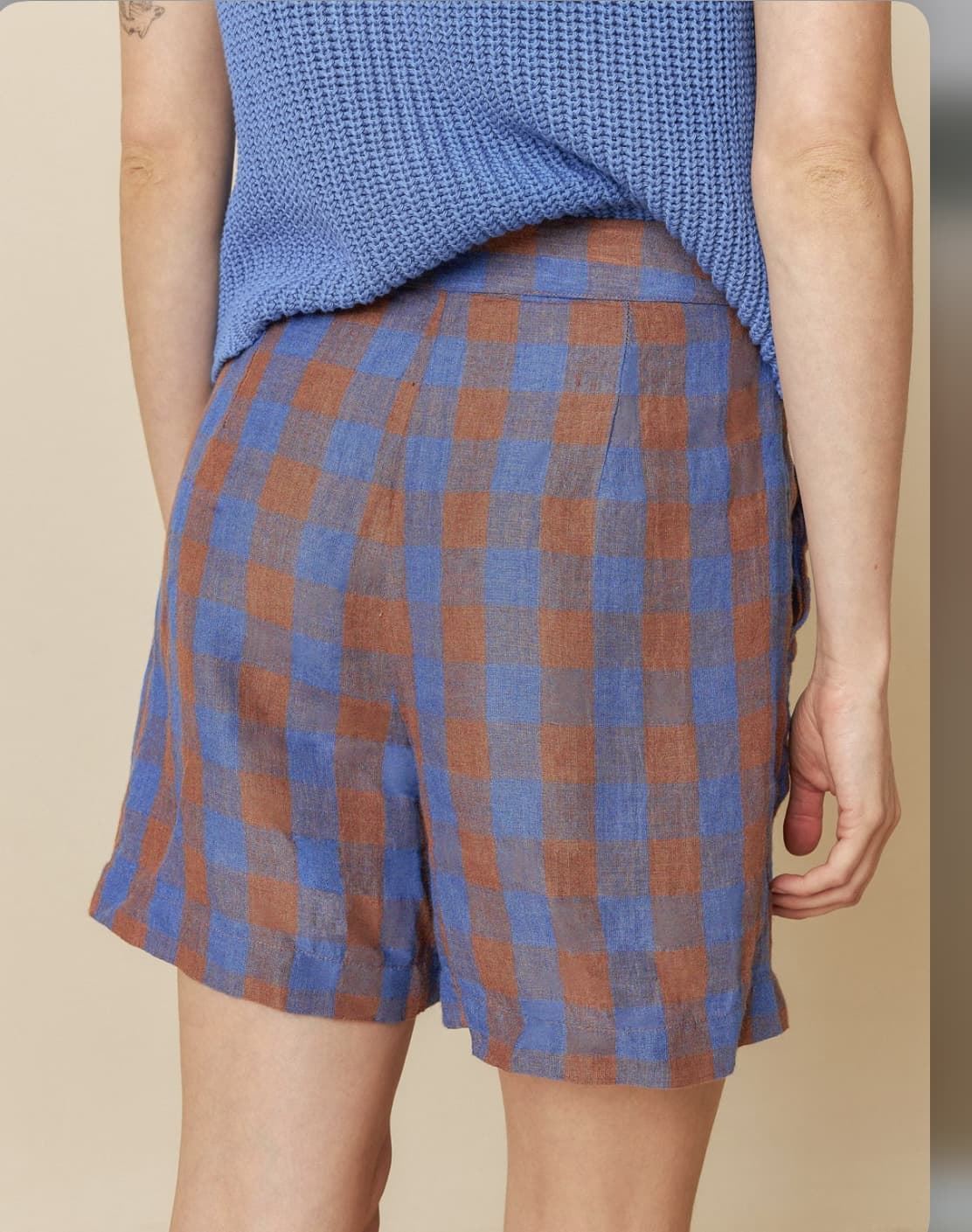 Short Indi & Cold 212 VICHY RETRO CUADROS AZULES - Imagen 3