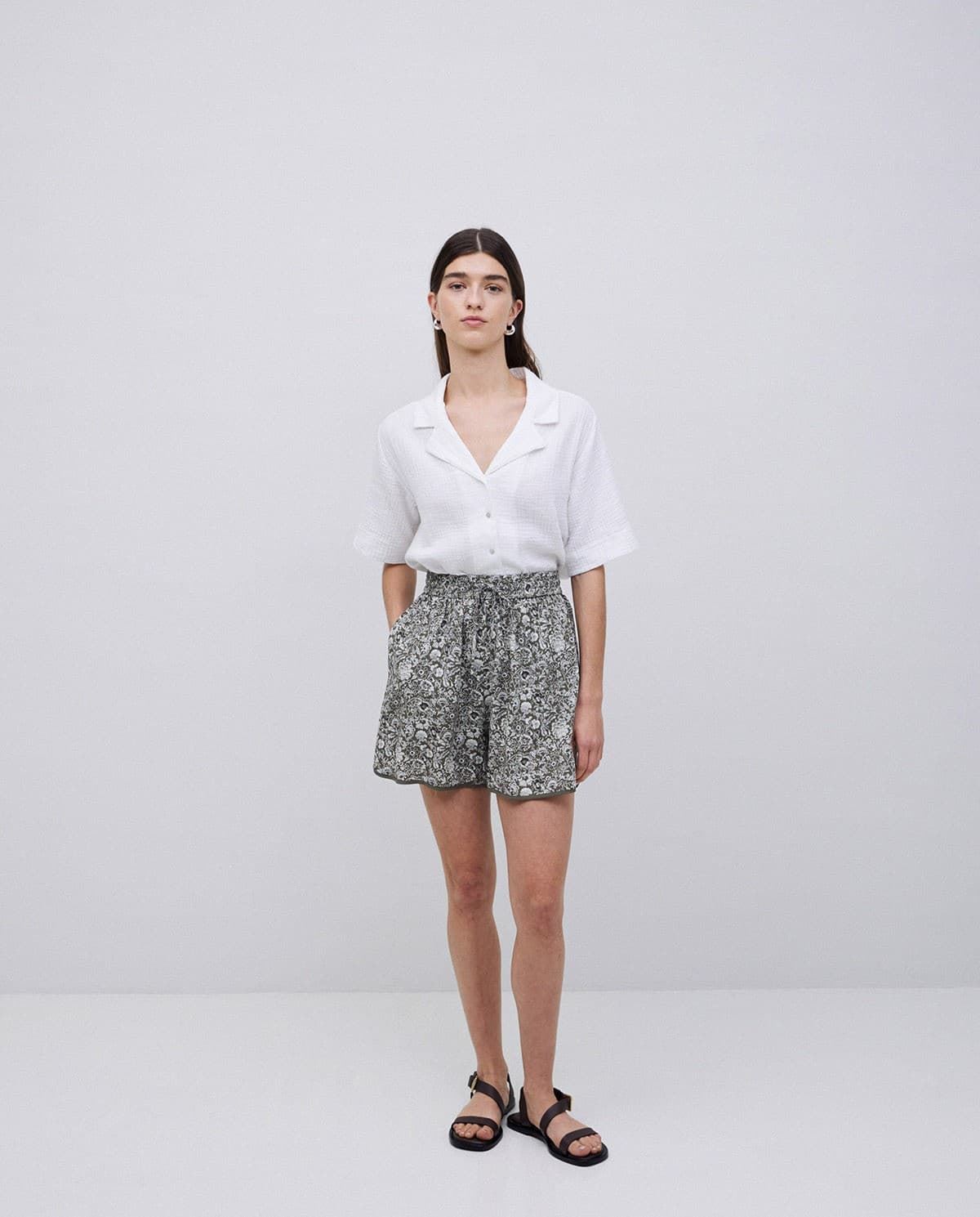 SHORTS FLUIDOS FLORAL CAQUI Ref. 42869 - Imagen 4