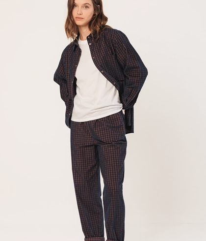 Sobrecamisa Indi & Cold Micropana vichy MI120 azul/marrón - Imagen 1