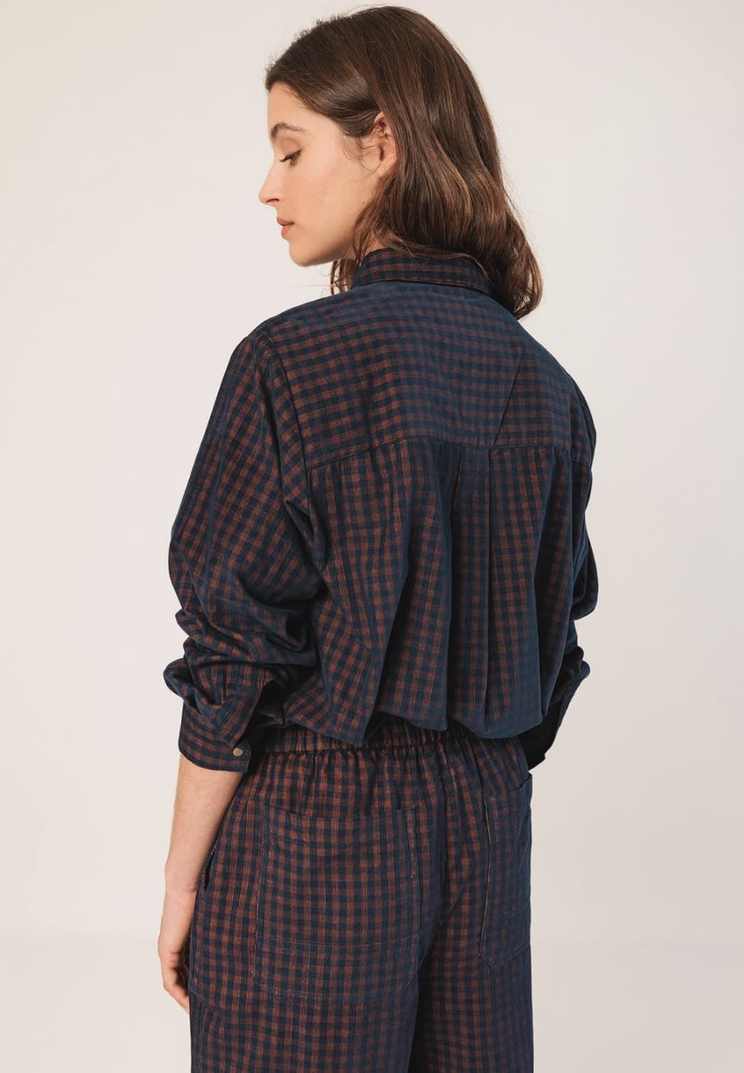 Sobrecamisa Indi & Cold Micropana vichy MI120 azul/marrón - Imagen 5