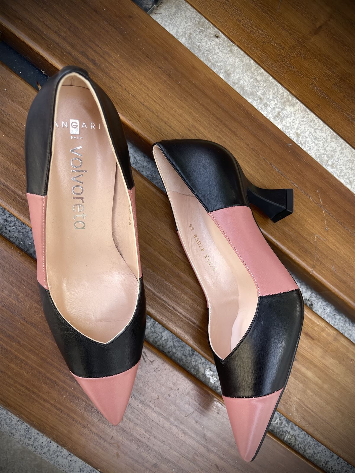 Stiletto Angari 47058 ASTOR rayas negro rosa - Imagen 2