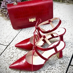 Stiletto Angari 52025 - 07 tacón atar coco rojo - Imagen 1