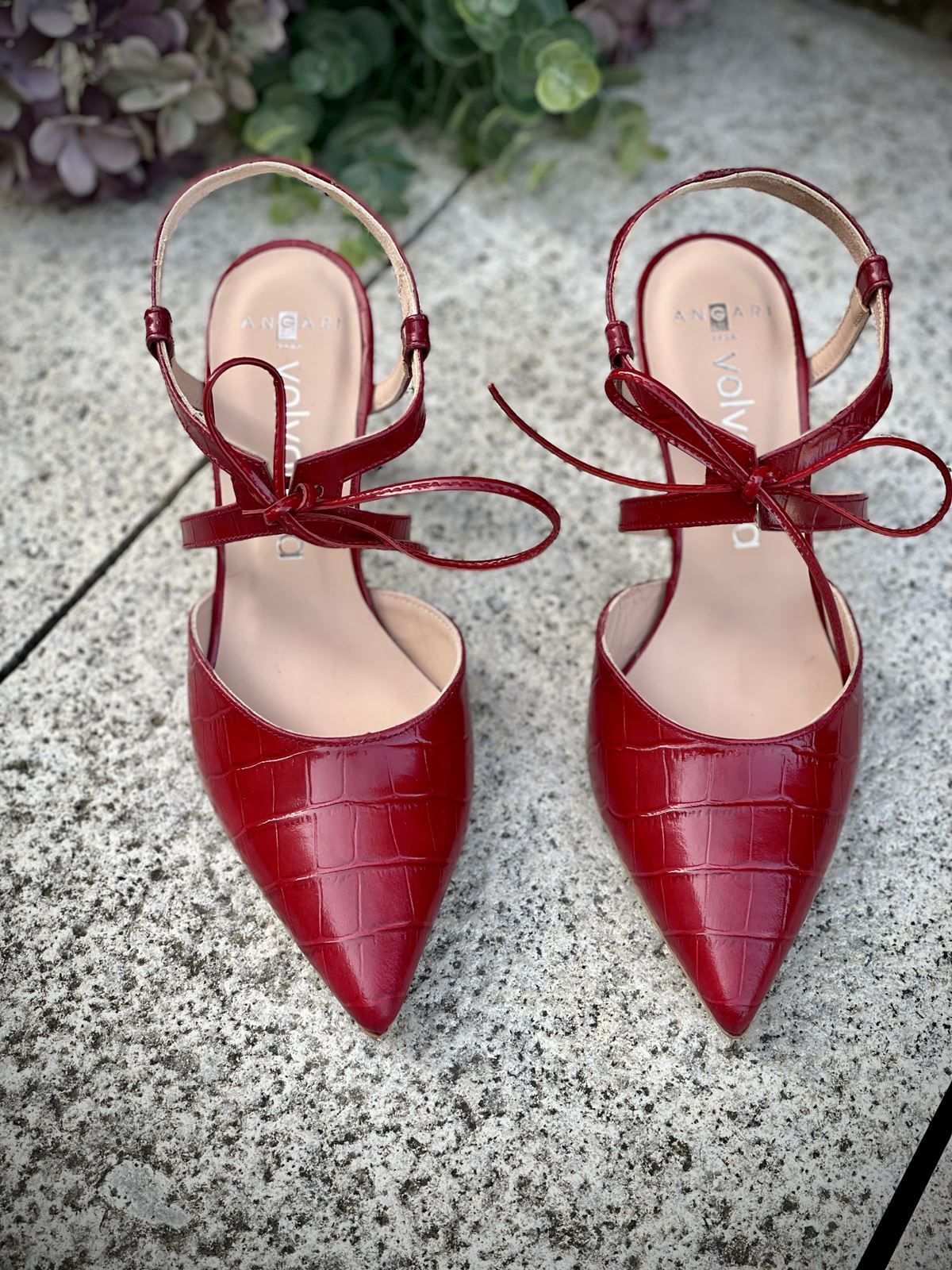 Stiletto Angari 52025 - 07 tacón atar coco rojo - Imagen 3