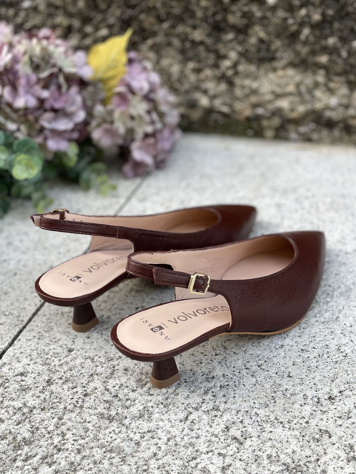 Stiletto Angari 52236 - 63 destalonado básico marrón chocolate - Imagen 2