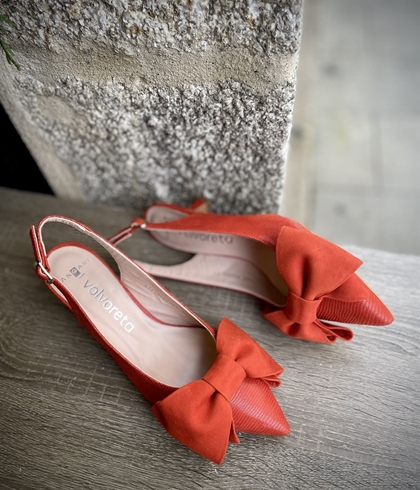 Stiletto Angari -77 destalonado lazo piel maranja - Imagen 2