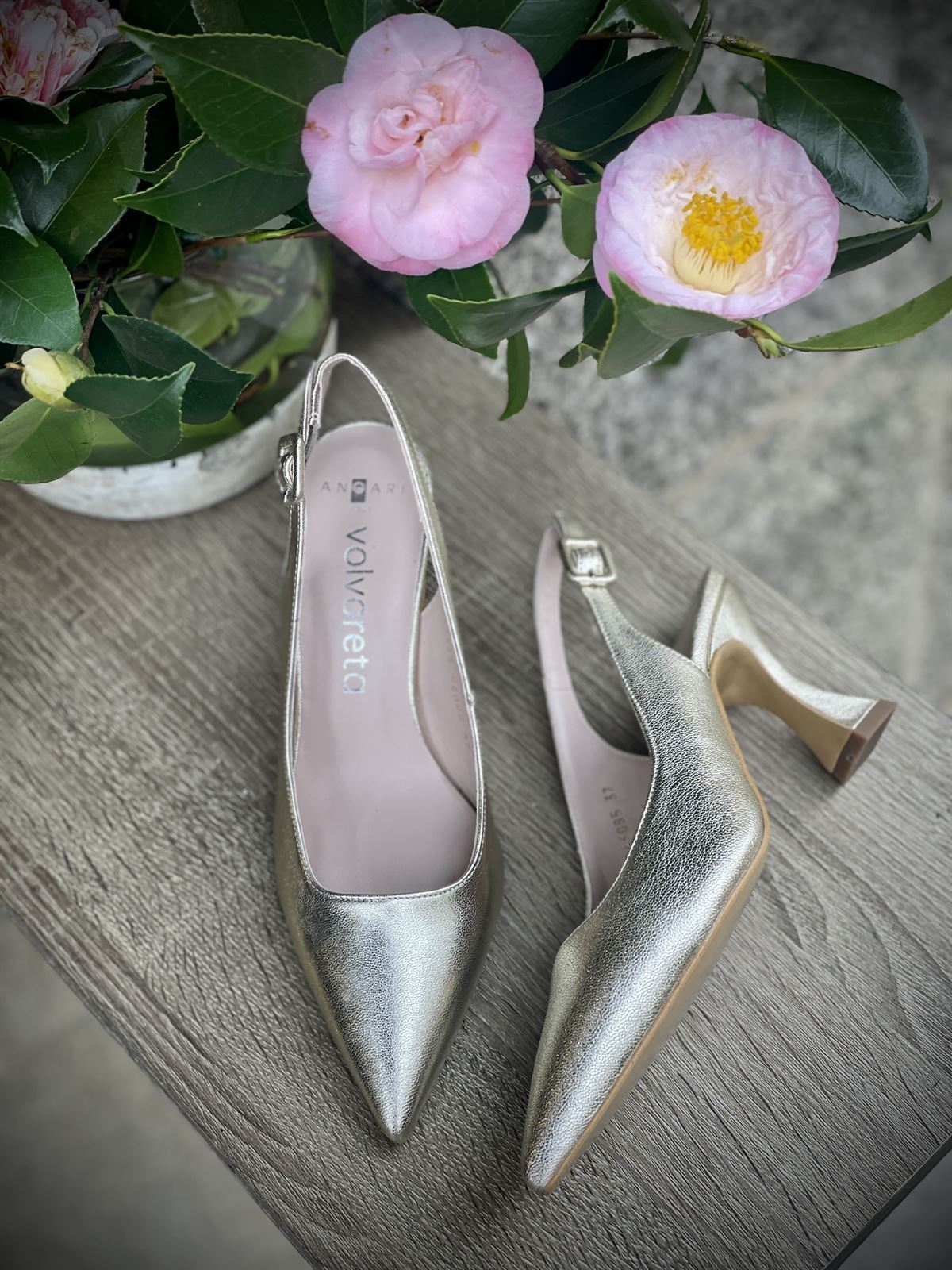 Stiletto Angari destalonado 46085-98 champagne 7,5 cm - Imagen 2