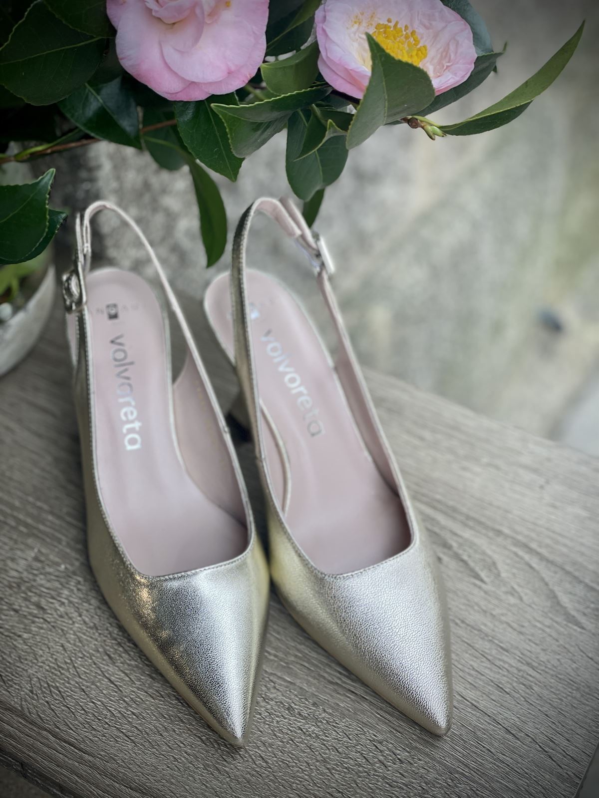 Stiletto Angari destalonado 46085-98 champagne 7,5 cm - Imagen 3