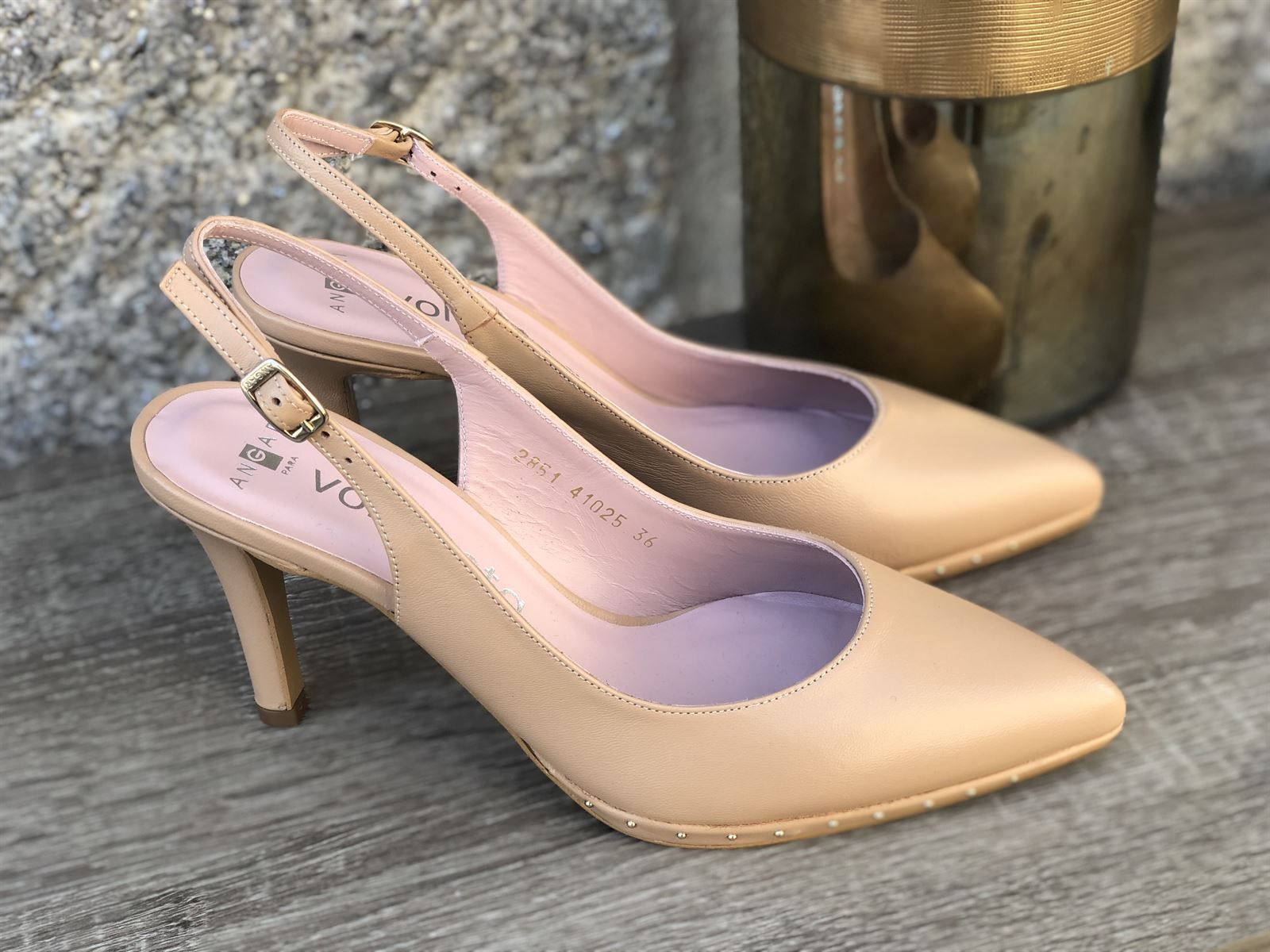 stiletto Angari nude tacón fino. - Imagen 1