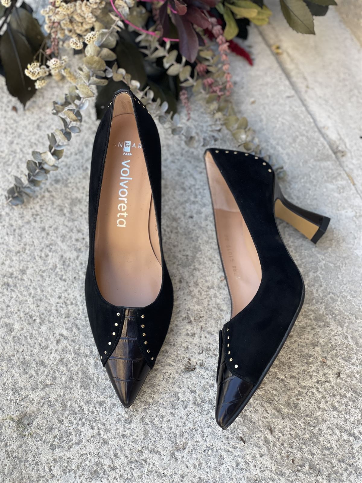 Stiletto Angari Rabat -07  mini tachas Negro - Imagen 1