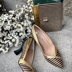 stiletto Angari rayas oro y verde - Imagen 2