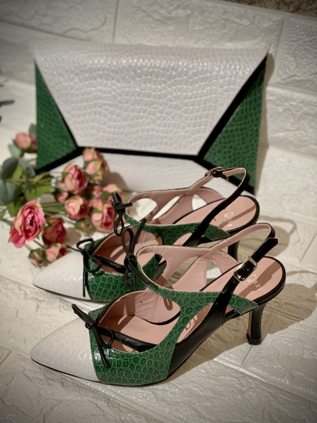 Stiletto Angari shoes tacón verde - Imagen 1