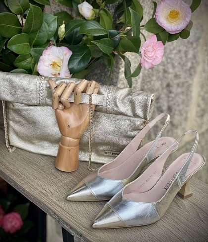 stiletto Angari  tacón 7,5 cm metalizados 2 tonos - Imagen 1