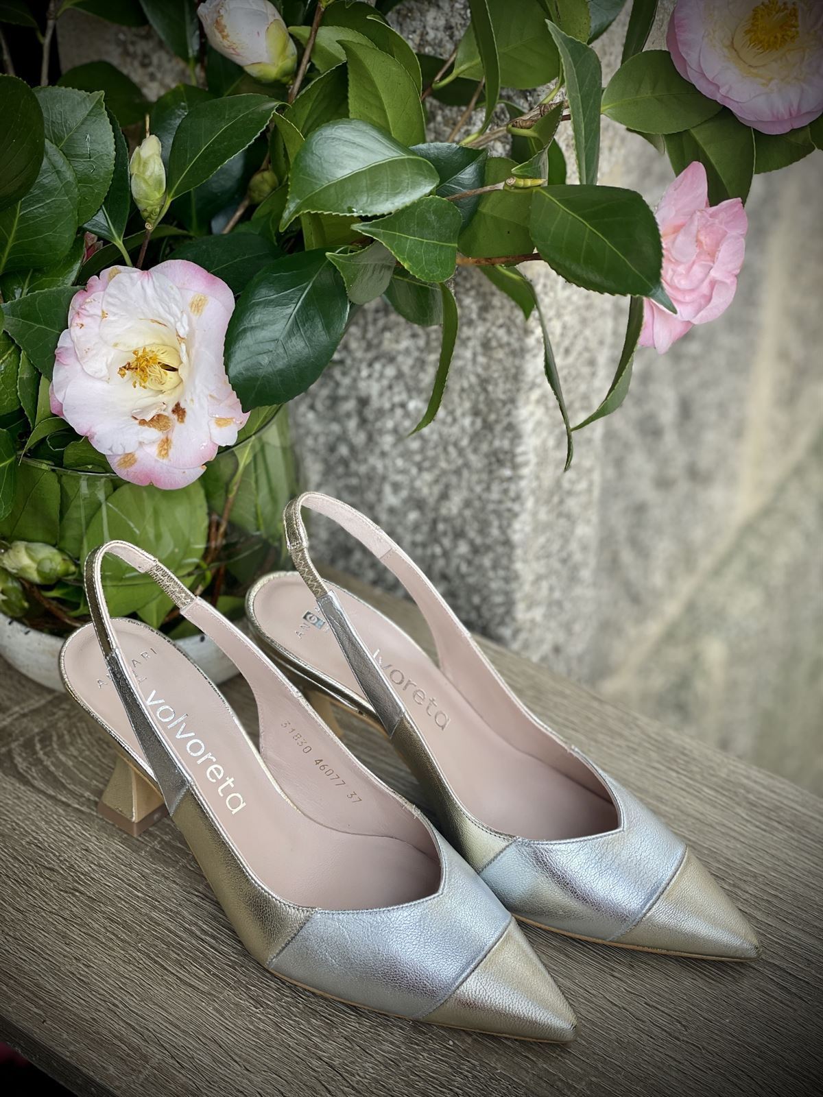 stiletto Angari  tacón 7,5 cm metalizados 2 tonos - Imagen 2