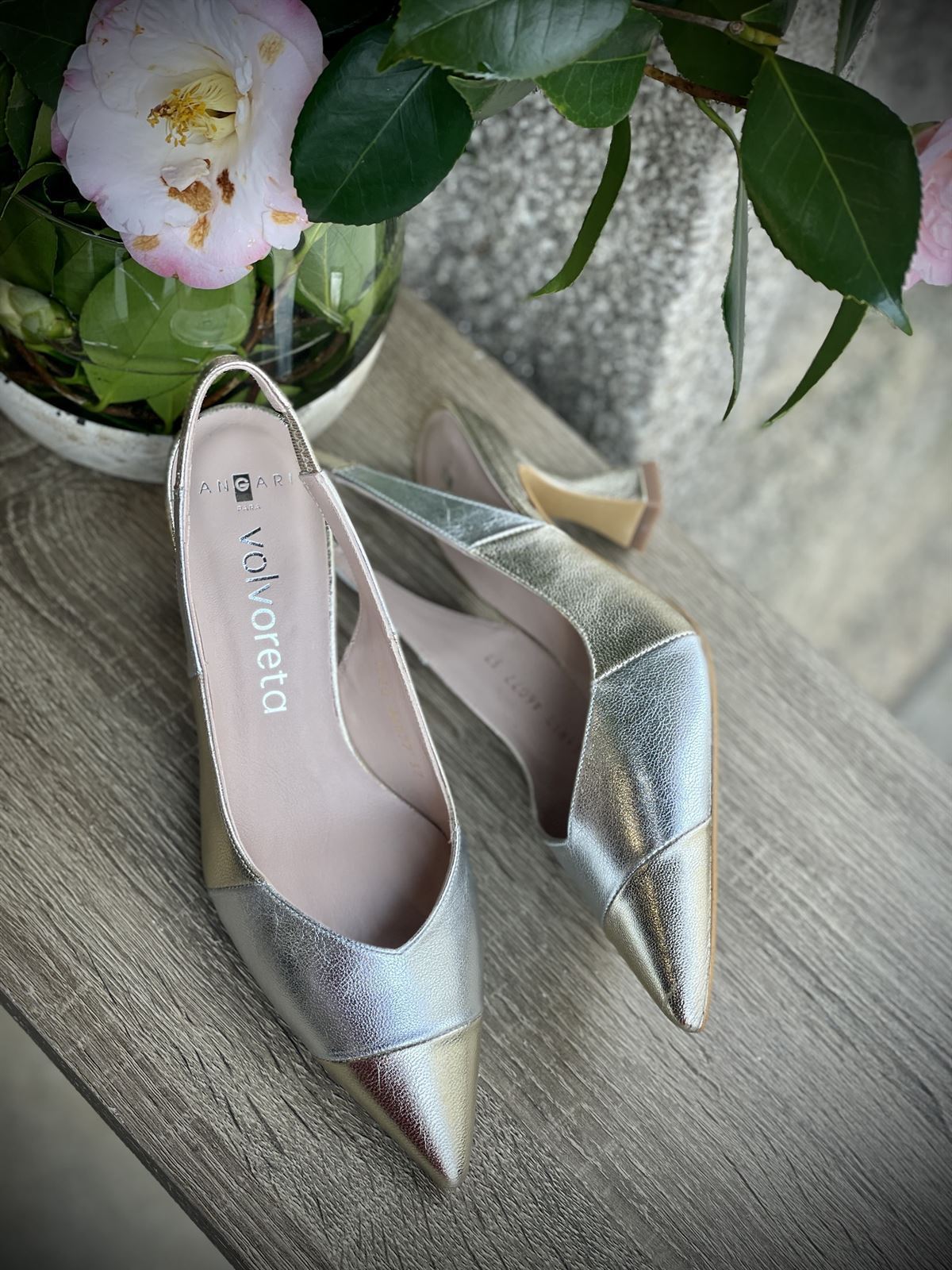 stiletto Angari  tacón 7,5 cm metalizados 2 tonos - Imagen 4