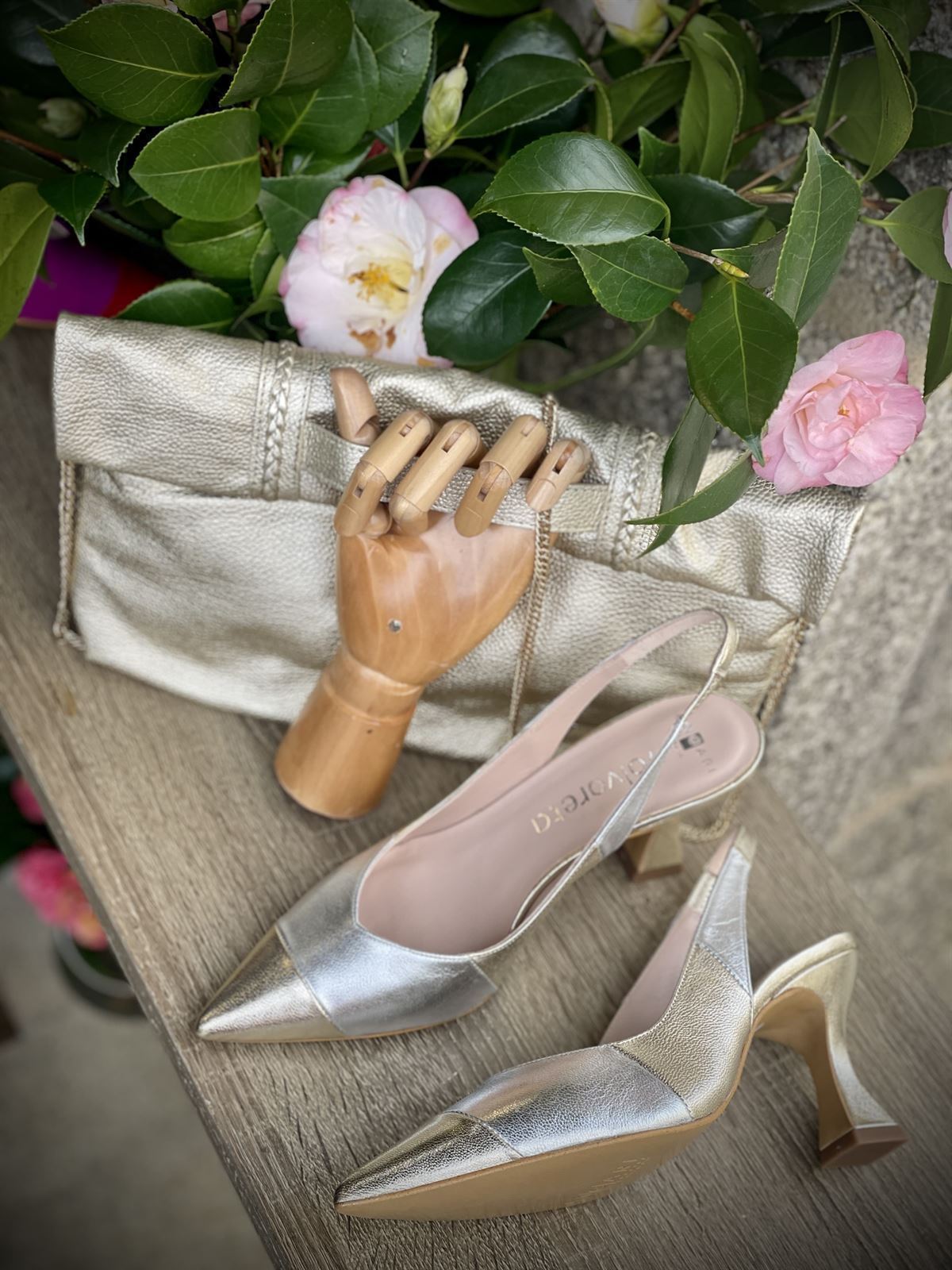 stiletto Angari  tacón 7,5 cm metalizados 2 tonos - Imagen 5