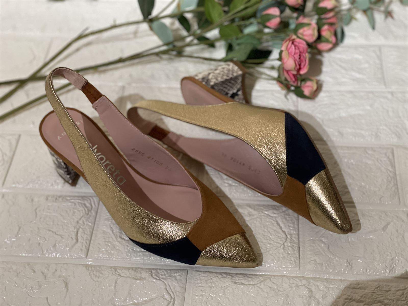 stiletto Angari tricolor tacón print - Imagen 2