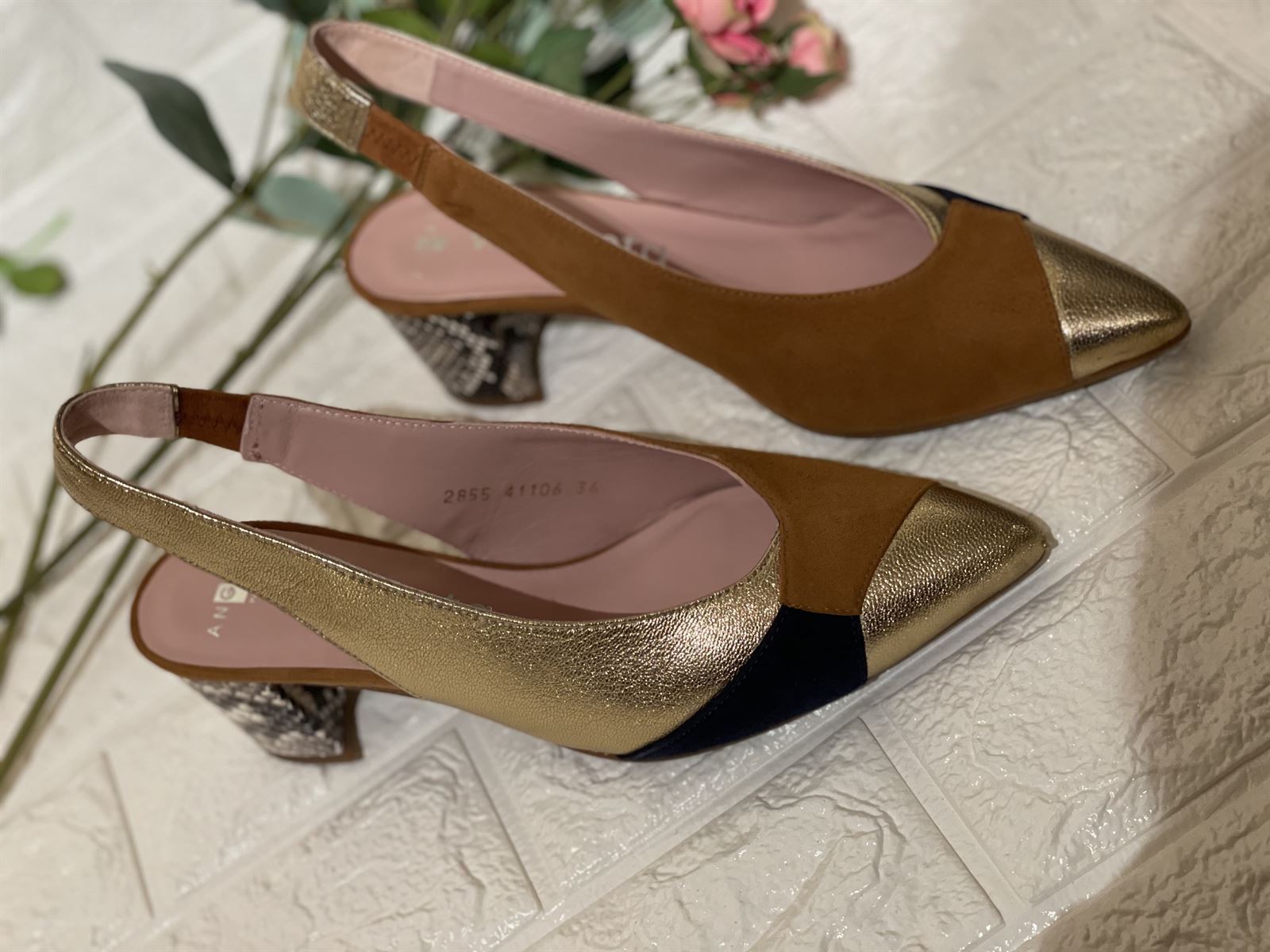 stiletto Angari tricolor tacón print - Imagen 5