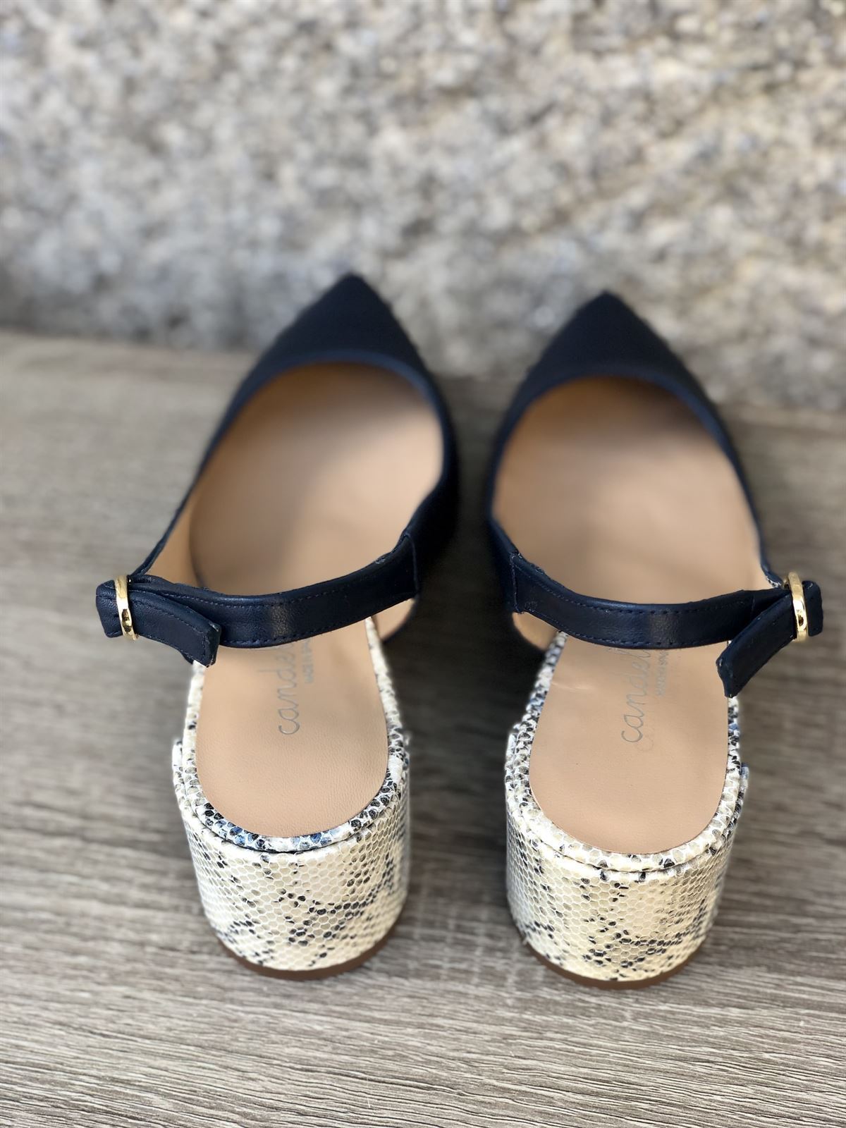 Stiletto Candelitas azul marino. - Imagen 2