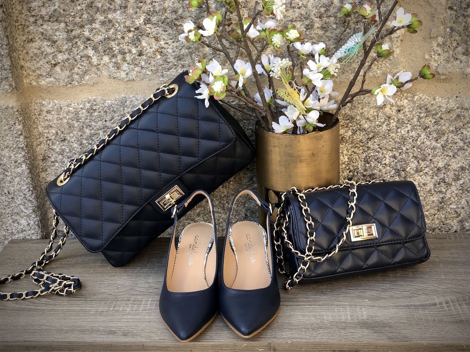 Stiletto Candelitas azul marino. - Imagen 4