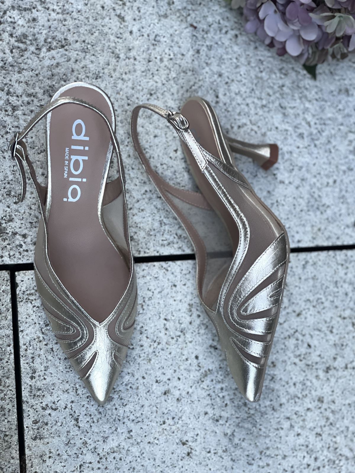 Stiletto tacón Dibia by Ezzio 56009 piel oro claro beig - Imagen 2