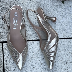 Stiletto tacón Dibia by Ezzio 56009 piel oro claro beig - Imagen 2