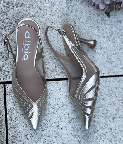 Stiletto tacón Dibia by Ezzio 56009 piel oro claro beig - Imagen 2