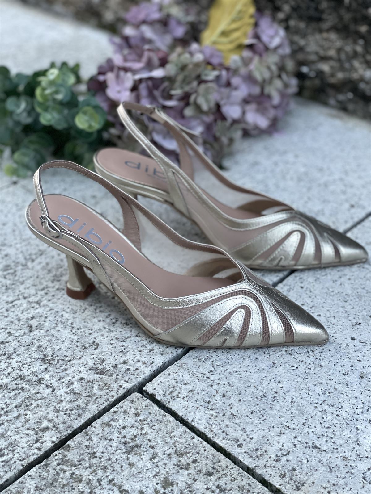 Stiletto tacón Dibia by Ezzio 56009 piel oro claro beig - Imagen 3