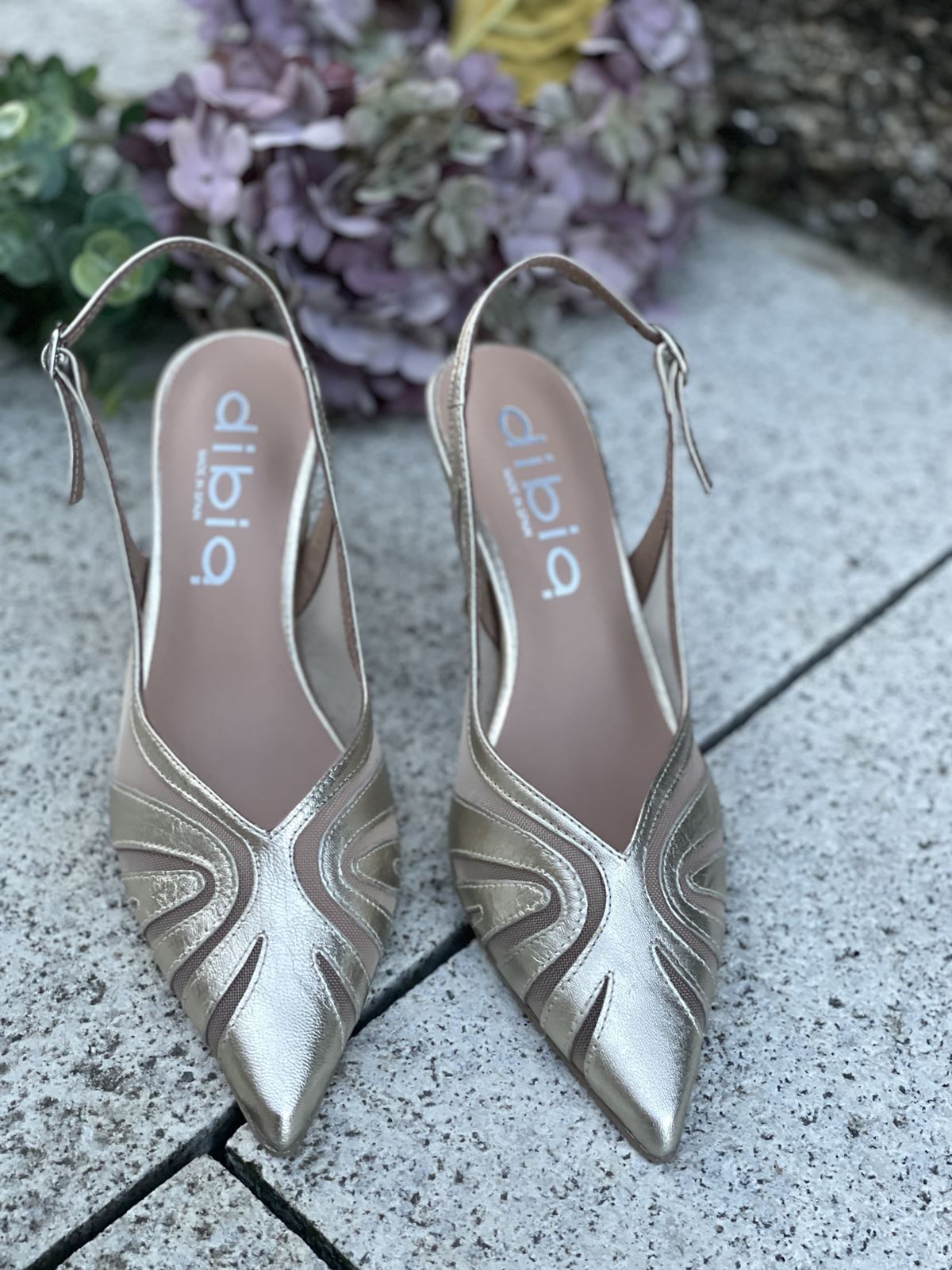 Stiletto tacón Dibia by Ezzio 56009 piel oro claro beig - Imagen 4