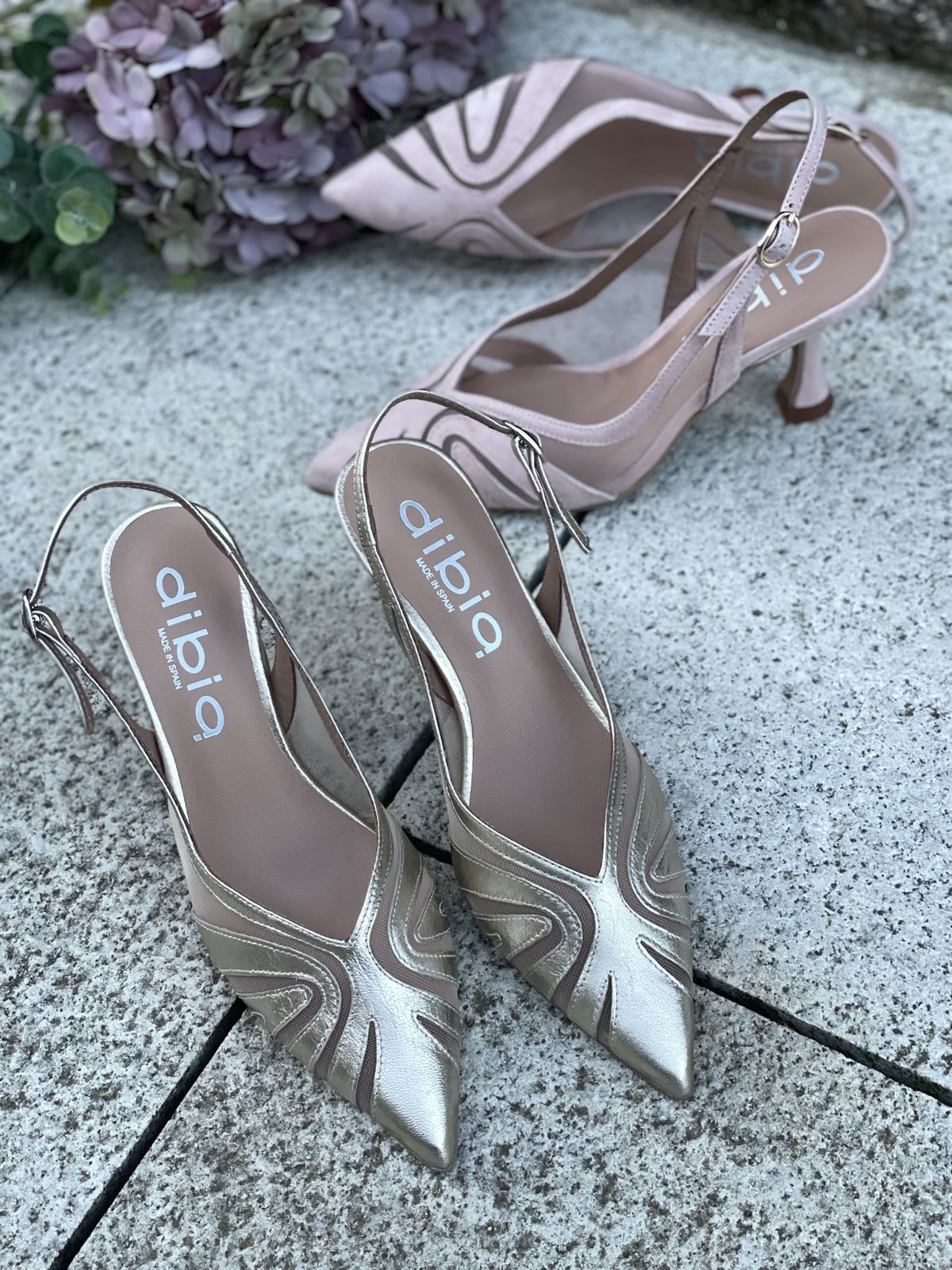 Stiletto tacón Dibia by Ezzio 56009 piel oro claro beig - Imagen 5