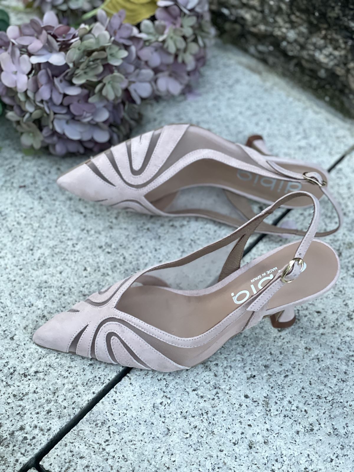 Stiletto tacón Dibia by Ezzio 56032 ante rosita - Imagen 2