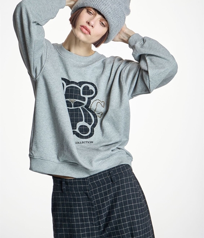 Sudadera Alba Conde 6805 print OSO GRIS - Imagen 2