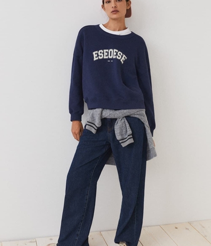 Sudadera ese O ese azul marino COLLEGE - Imagen 1