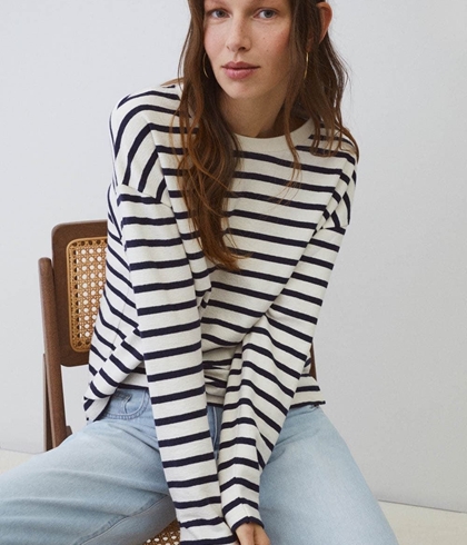 Sudadera ese O ese estrippes  azul marino - Imagen 1