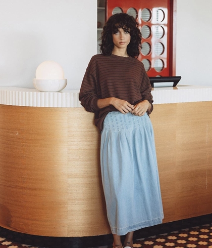 Sudadera Indi & Cold rayas algodón ES869 chocolate - Imagen 2