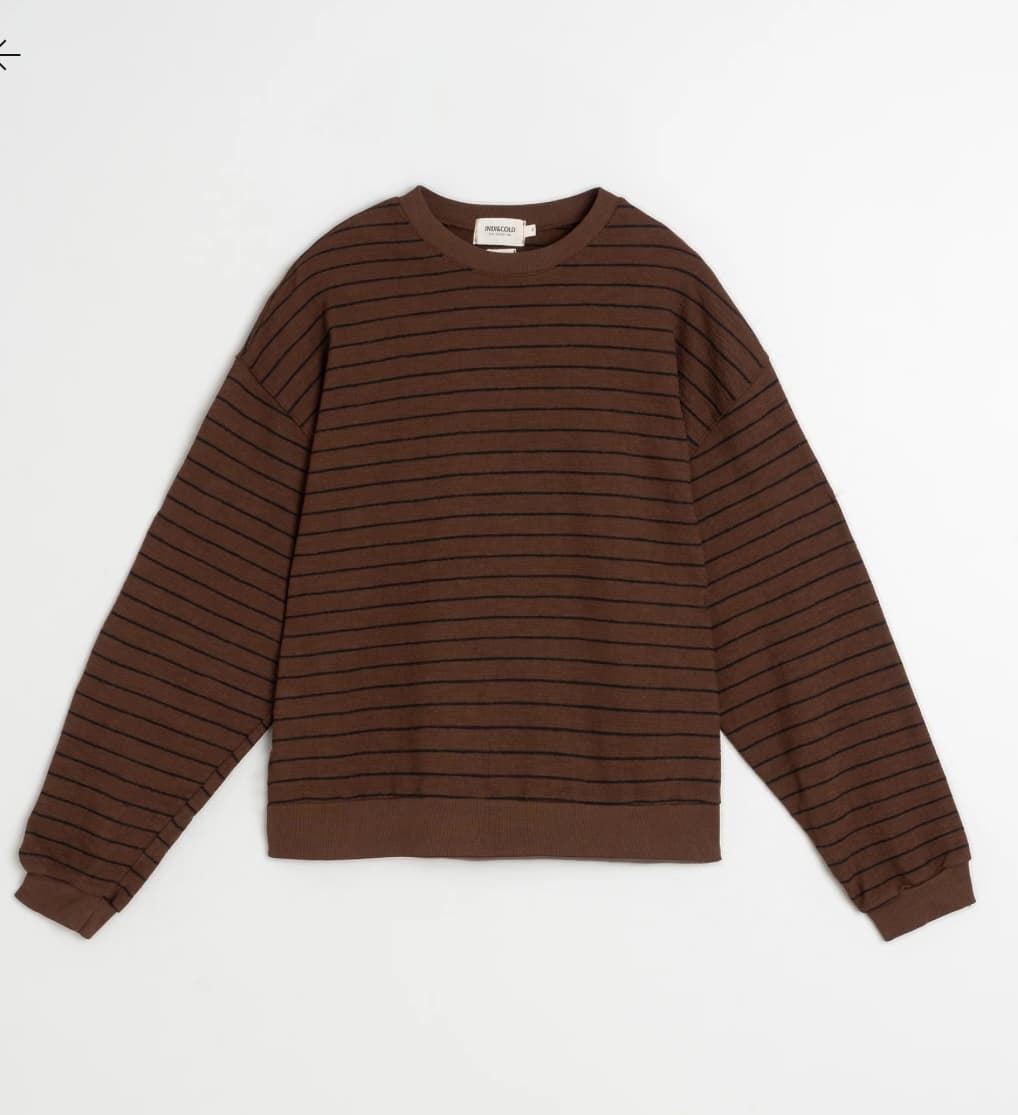Sudadera Indi & Cold rayas algodón ES869 chocolate - Imagen 5