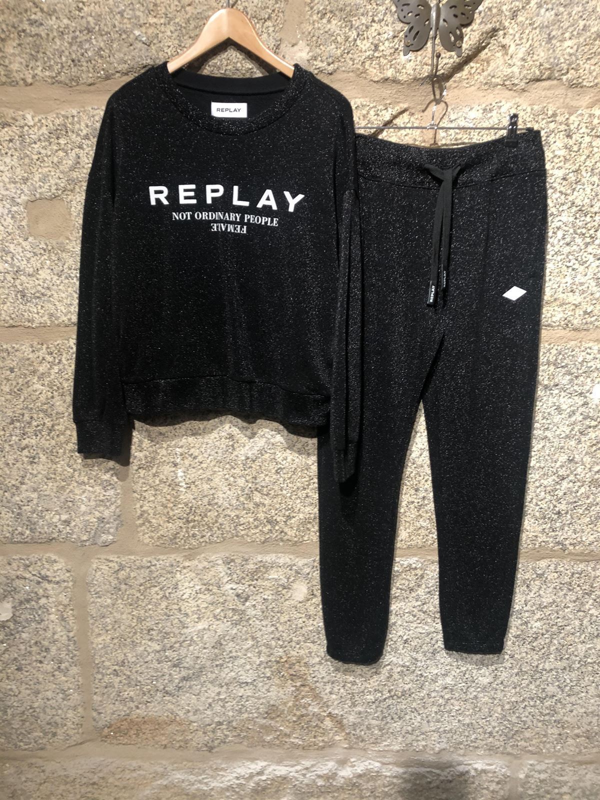 Sudadera negra REPLAY lurex - Imagen 3