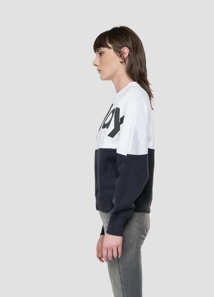 Sudadera Replay blanco negro - Imagen 2