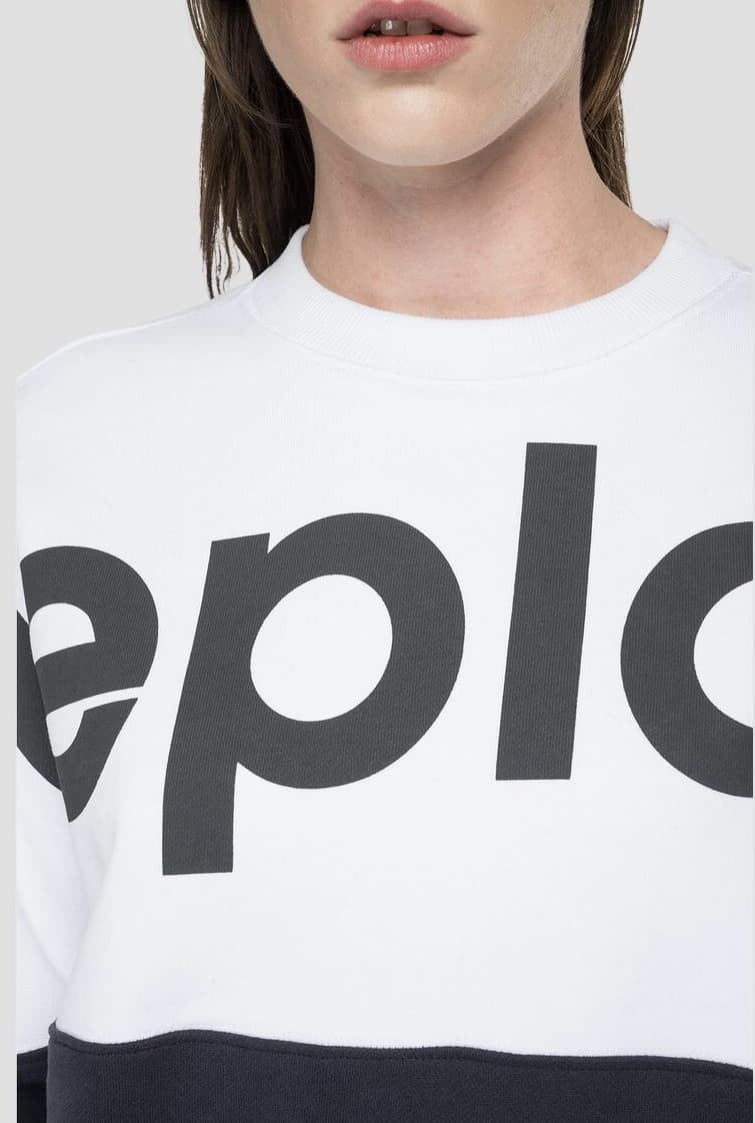 Sudadera Replay blanco negro - Imagen 4