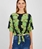 Top Derhy ZAARA estampada verdes - Imagen 2